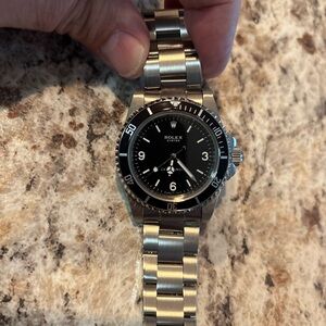 Stainless Steel Watch with Black Dial